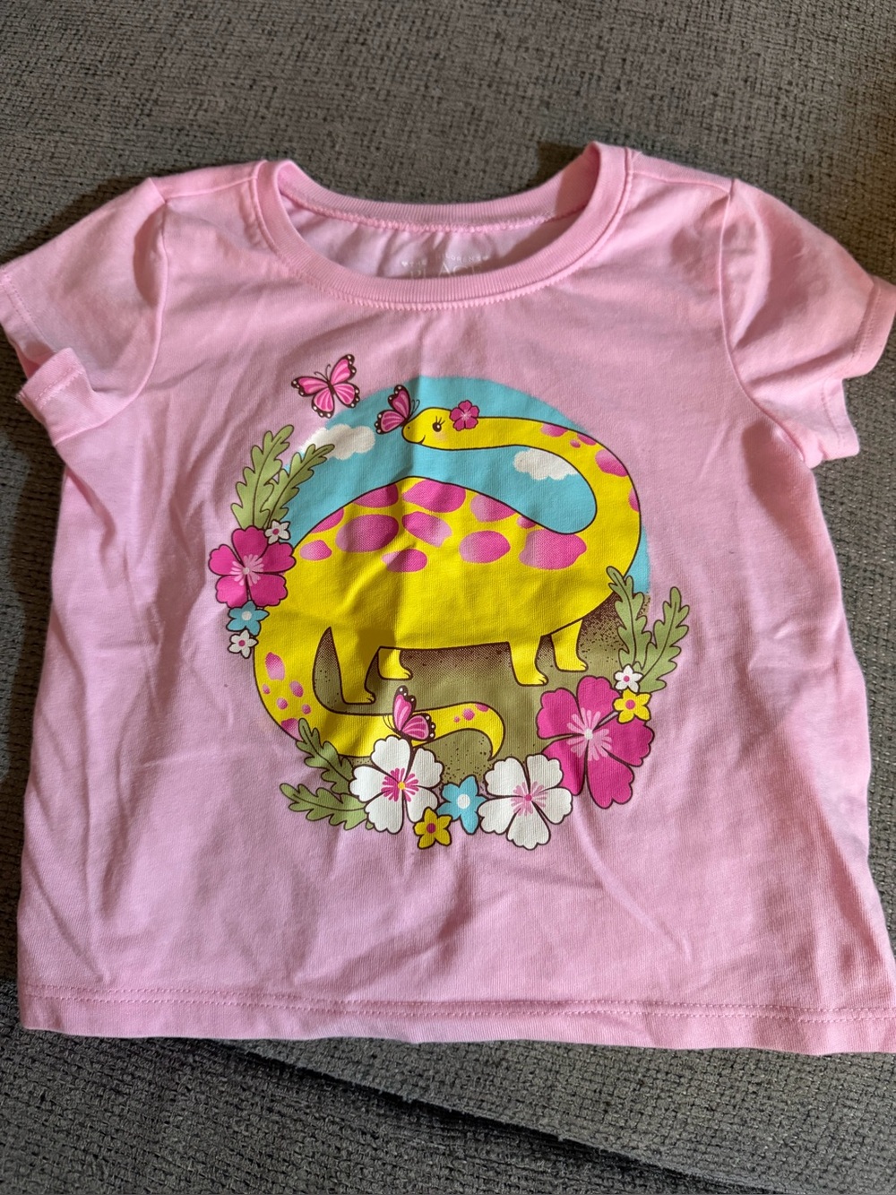 The Children's Place Pink Short Sleeve Dino Floral Tee